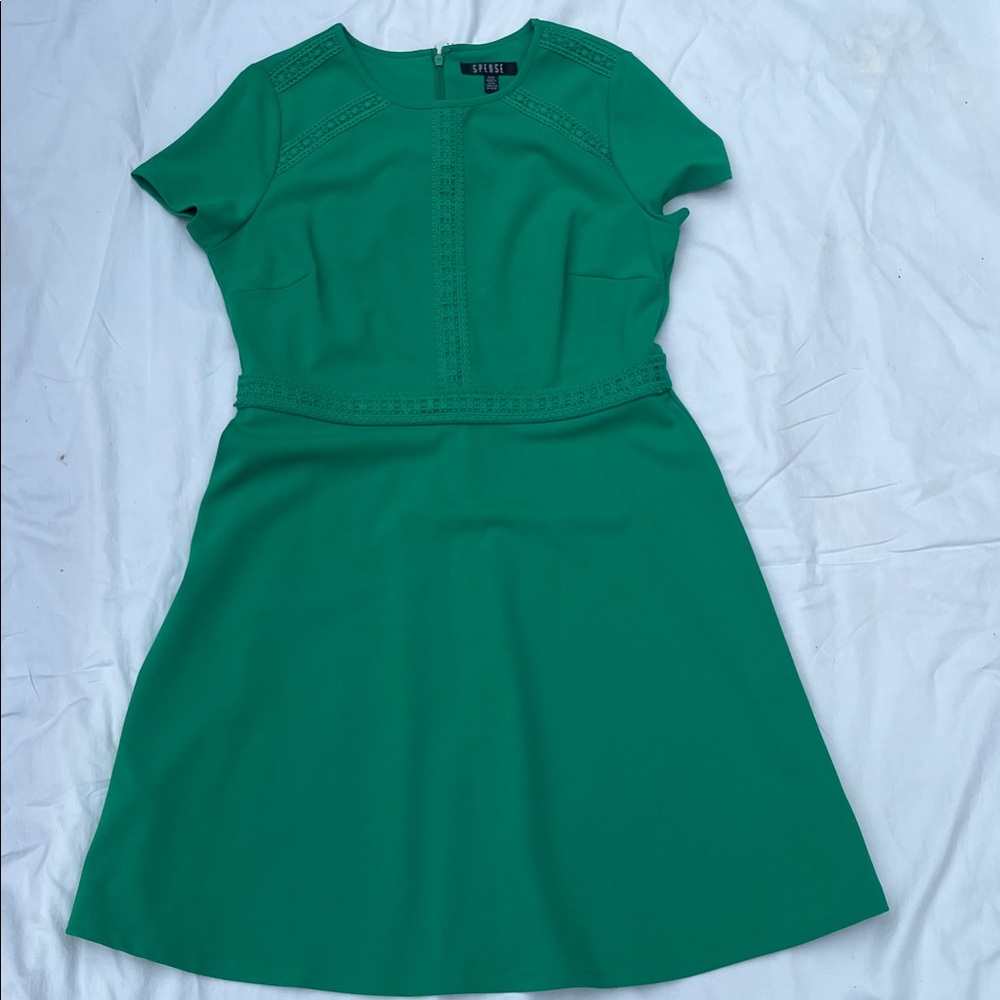 Spense Emerald Green Short-Sleeve A-Line Mini Dress